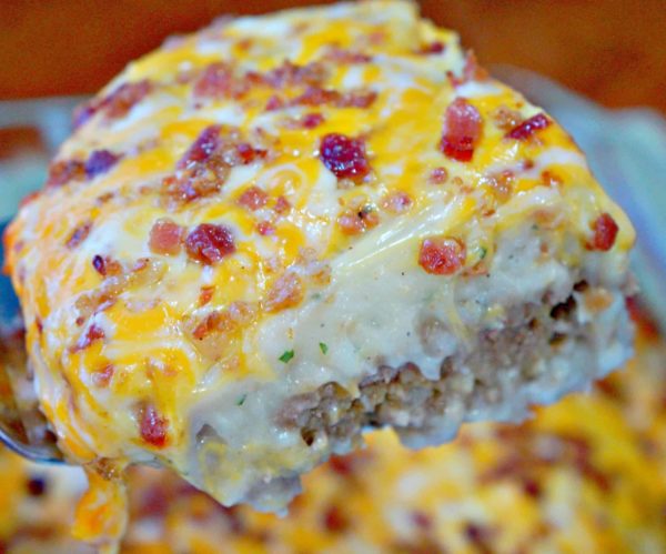 Cayman "Cowboy" Baked Mashed Potato Meatloaf (Topped with Cheese and Bacon)