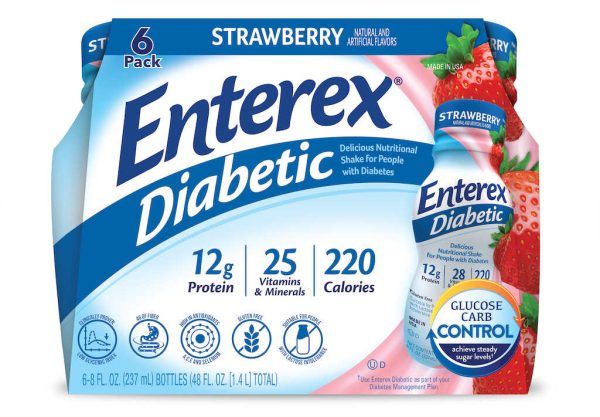 ENTEREX DIABETIC STRAWBERY 6PK 8OZ/4