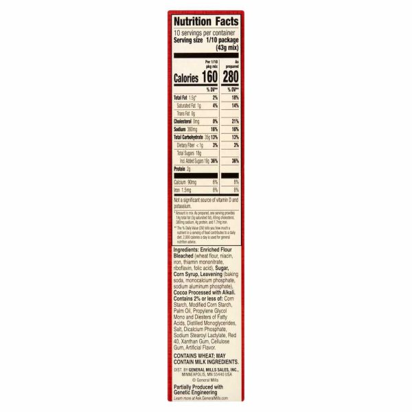 BETTY CROCKER CAKE MIX RED VELVET 15.25oz / 12 in a case