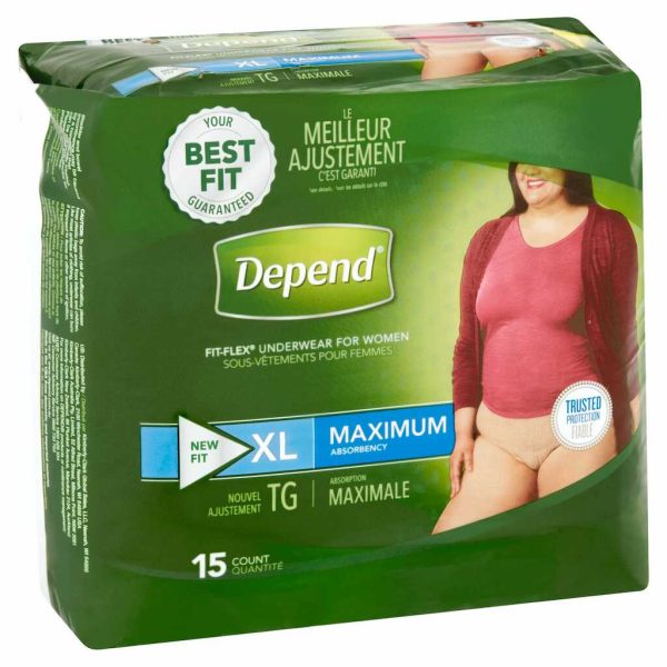 DEPEND FIT FLEX FEMALE XL 15CT/1