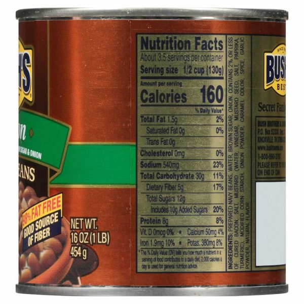 BUSH BAKED BEANS W/ONION 16OZ/12