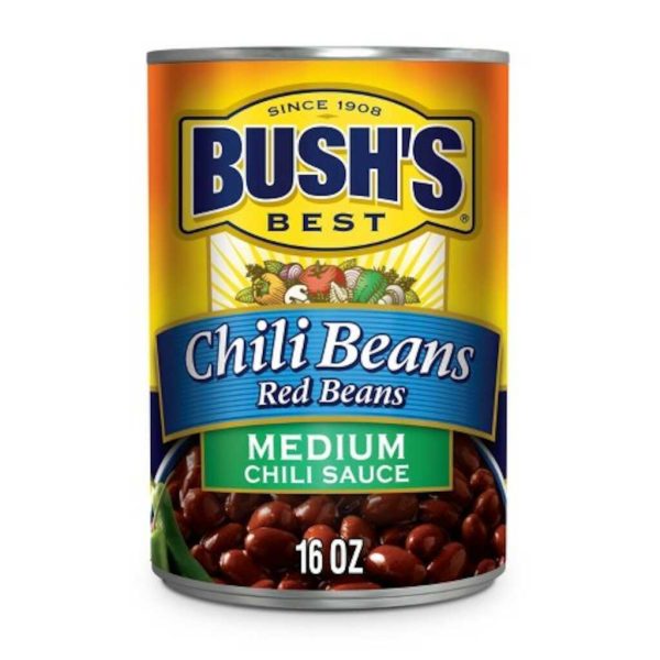 BUSH CHILI MEDIUM RED BEANS 16OZ/12