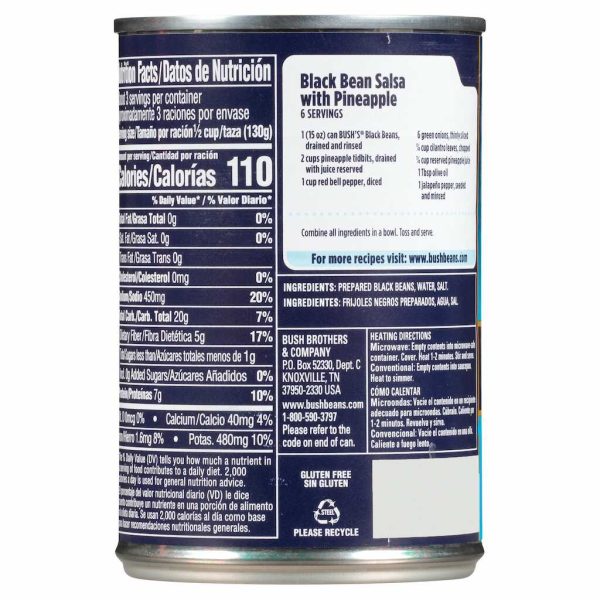 BUSH BLACK BEANS 15OZ/12