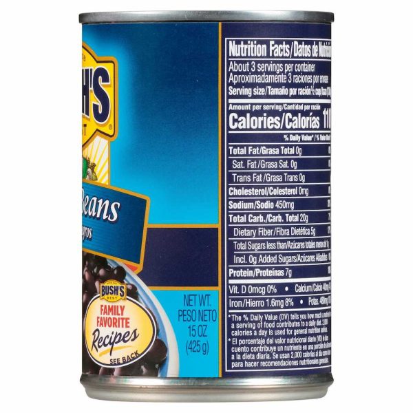 BUSH BLACK BEANS 15OZ/12