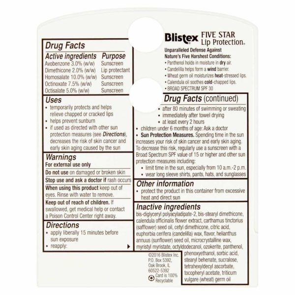 BLISTEX LIP BALM 5STAR SPF 30 0.15OZ/1
