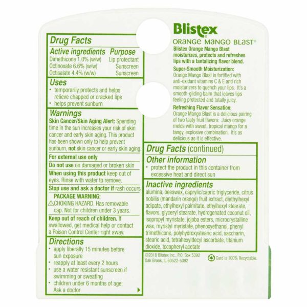 BLISTEX LIP BALM ORANGE MANGO 0.15OZ/1