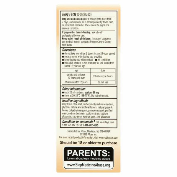 R TUSSIN HONEY COUGH CHEST CON 4OZ/1