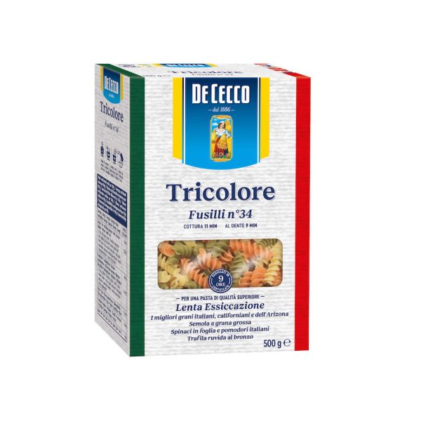 PASTA FUSILLI TRI-COLOR DECEC 1.1LB/1