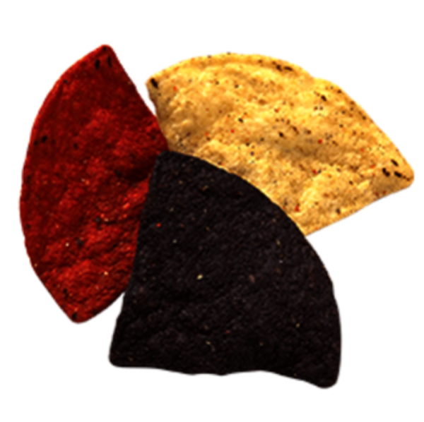 CHIP TORTILLA TRI COLOR RED/BLUE/YELLOW 2LB 6CT PRE-FRIED