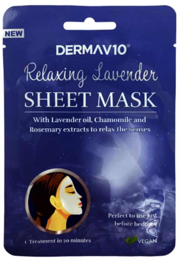 DERMA V10 LAVENDER SHEET MASK 1CT/1