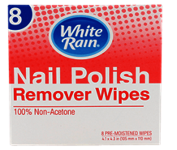 WHT RAIN NAIL POLISH REMOVER WIPES 8CT/1